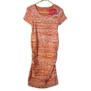 Isabel Maternity by Ingrid & Isabel Wavy Print T Shirt Maternity Dress Size Sm